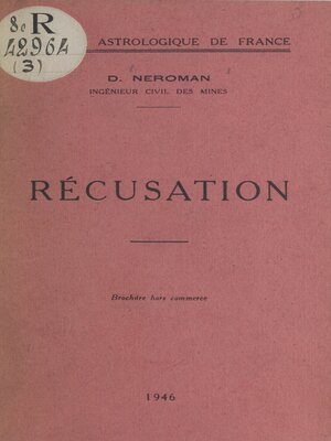 cover image of Récusation